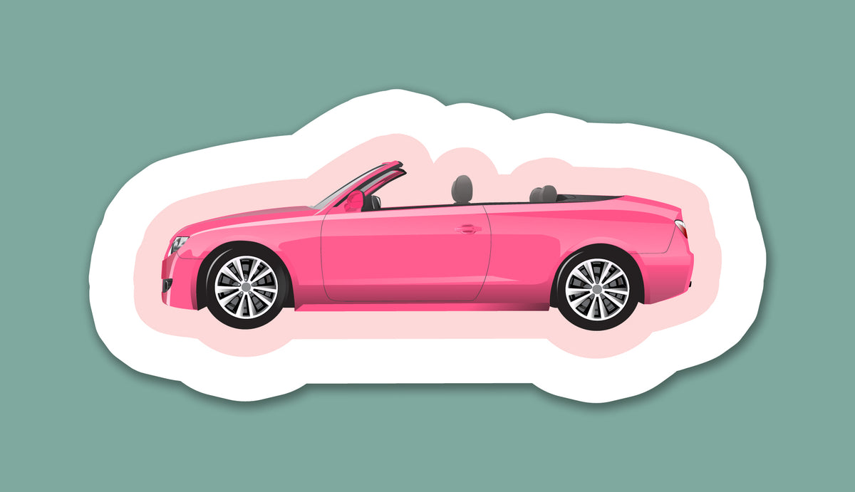Pink Convertible Sticker