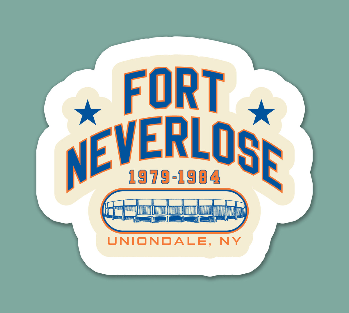 Retro Long Island Hockey Arena Sticker