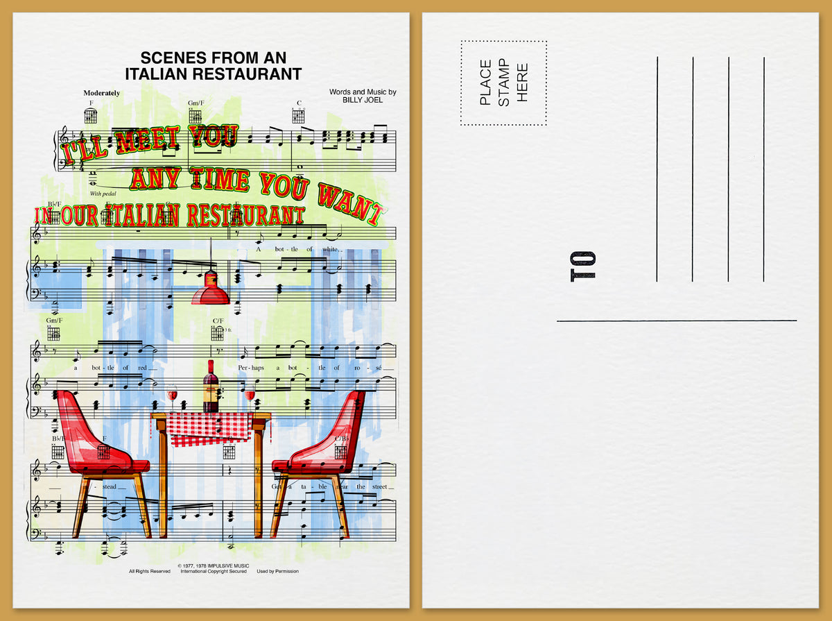 Scenes From An Italian Restaurant Postcard