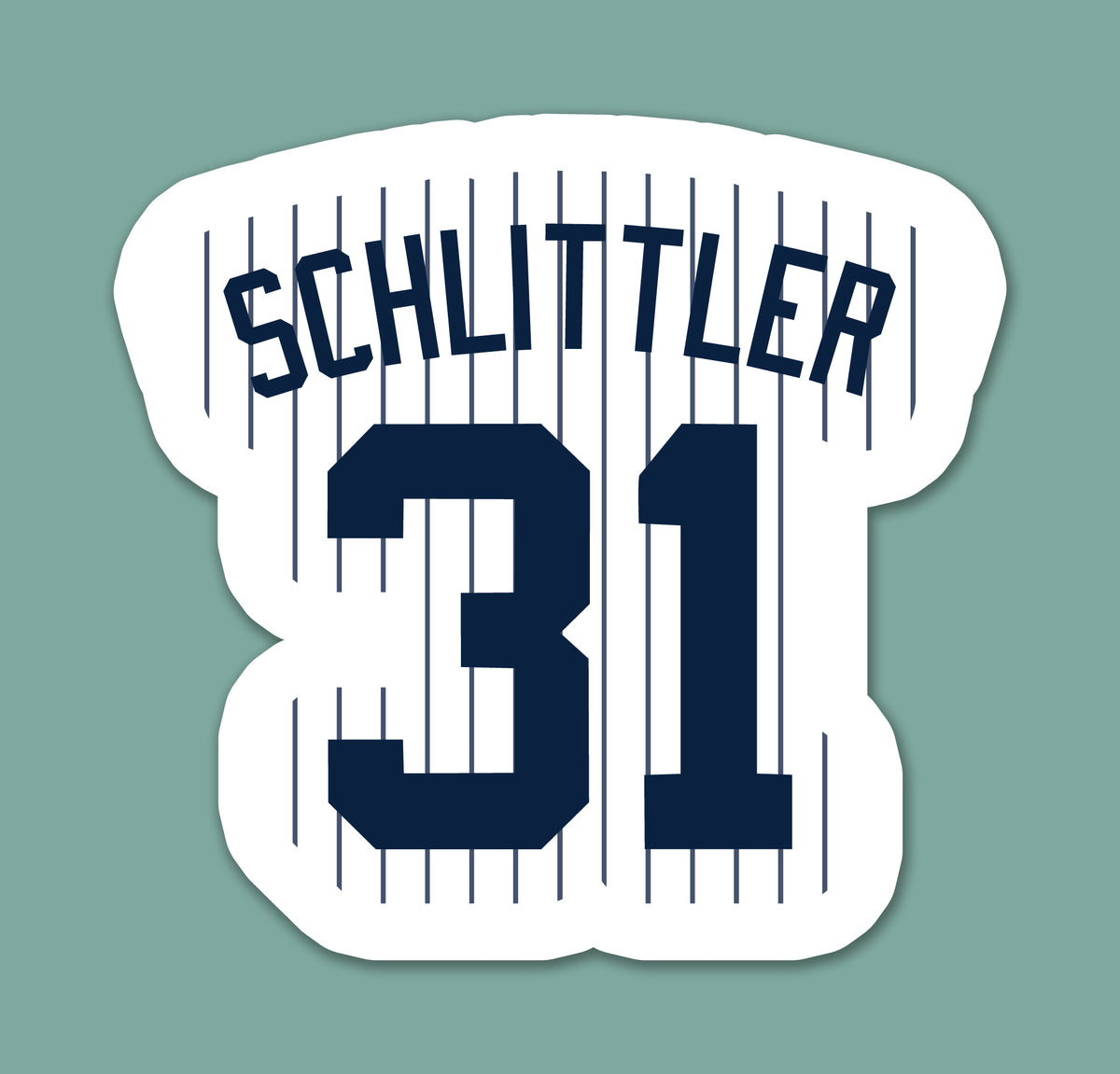 Pinstripe Baseball Jersey 31 Sticker