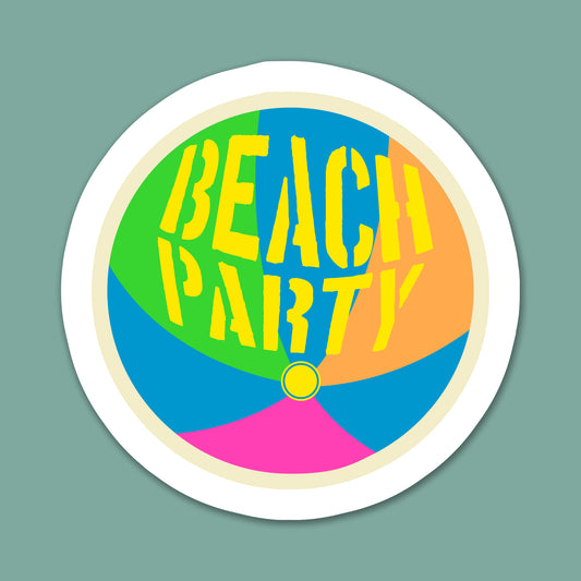 Retro Beach Party Sticker