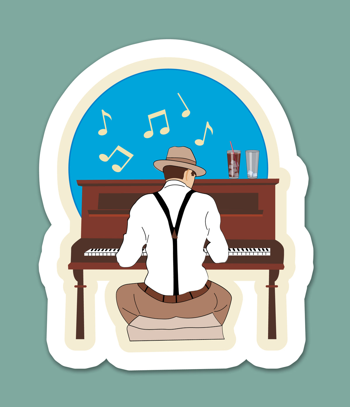 Piano Player Sticker