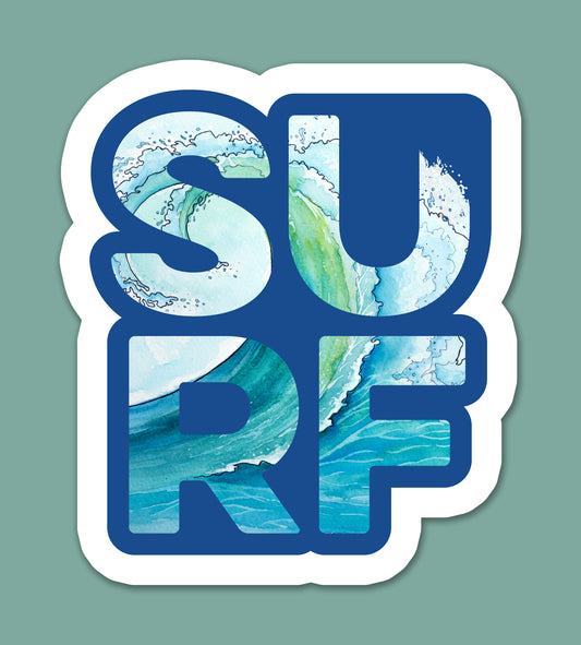 Retro Surf Typography Sticker