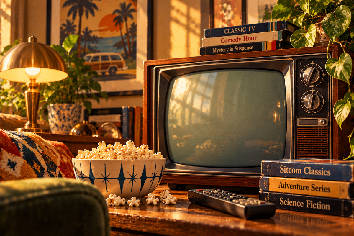 Themed Prints Television collection editorial illustration, vintage painterly close-up