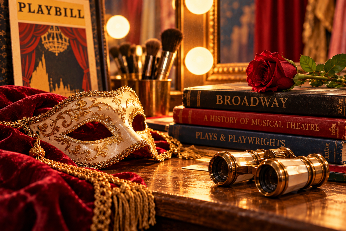 Themed Prints Theatre collection editorial illustration, vintage painterly close-up
